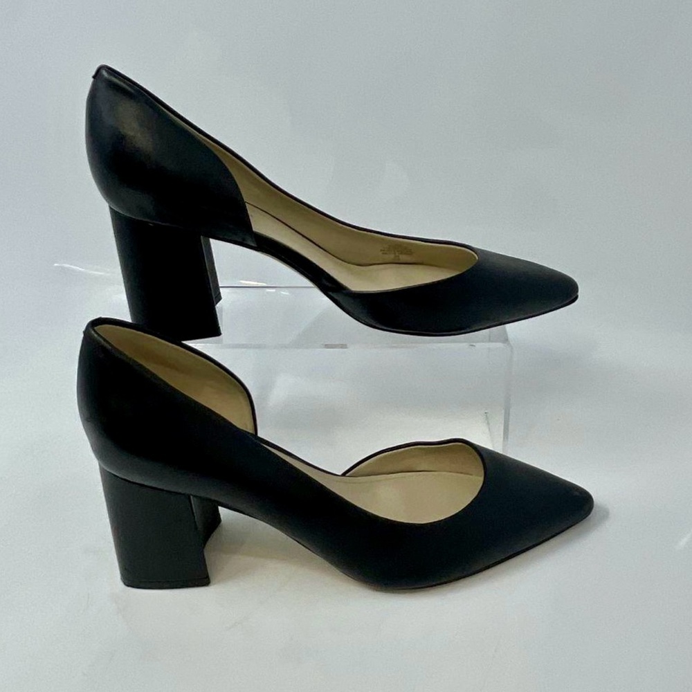 Marc Fisher Black MFCAYSON D’Orsay Chunky Block Heel Pumps